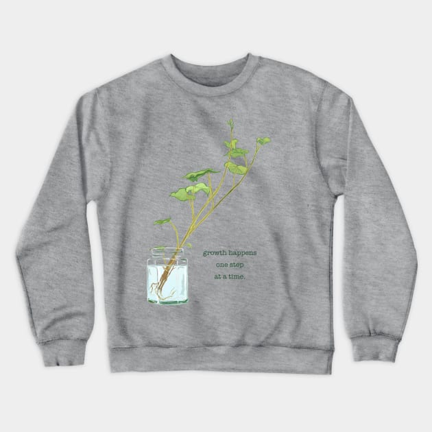 growth happens one step at a time Crewneck Sweatshirt by FabulouslyFeminist